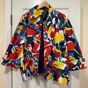 Lauren By Ralph Lauren Floral Print The Cliffs Jacket Size 3X EUC